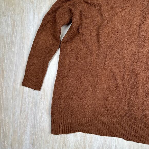 Eileen Fisher Brown Boucle Open Front Knit Cotton Blend Cardigan Sweater XXS - Picture 8 of 13